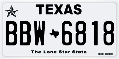 TX license plate BBW6818