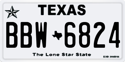 TX license plate BBW6824