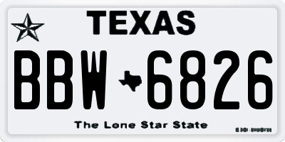 TX license plate BBW6826
