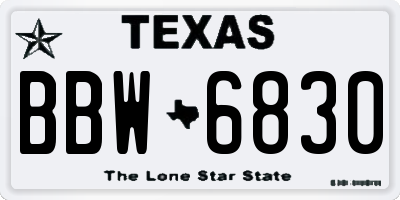 TX license plate BBW6830