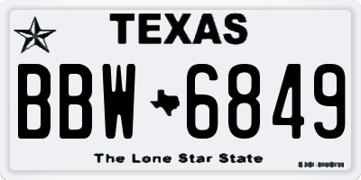 TX license plate BBW6849