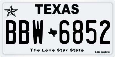 TX license plate BBW6852
