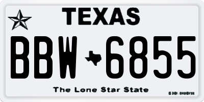 TX license plate BBW6855