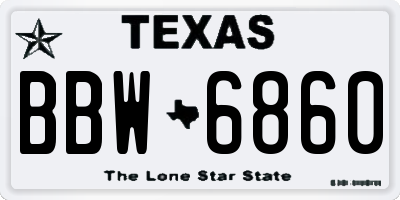 TX license plate BBW6860