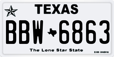 TX license plate BBW6863