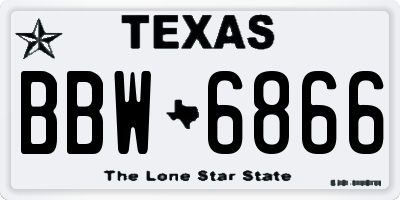 TX license plate BBW6866