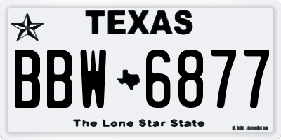 TX license plate BBW6877