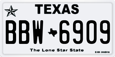 TX license plate BBW6909