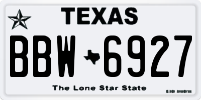 TX license plate BBW6927