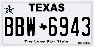 TX license plate BBW6943