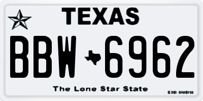 TX license plate BBW6962