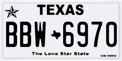 TX license plate BBW6970