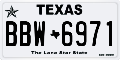 TX license plate BBW6971