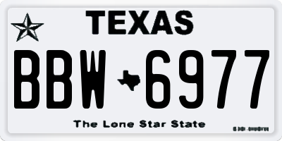 TX license plate BBW6977