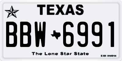 TX license plate BBW6991