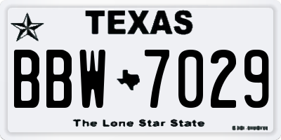 TX license plate BBW7029