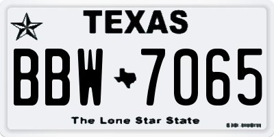 TX license plate BBW7065