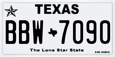 TX license plate BBW7090