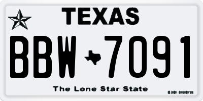 TX license plate BBW7091
