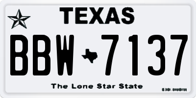 TX license plate BBW7137