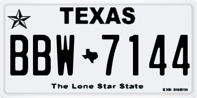 TX license plate BBW7144