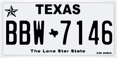 TX license plate BBW7146