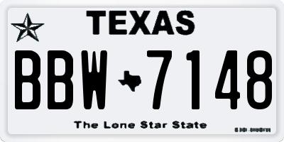 TX license plate BBW7148