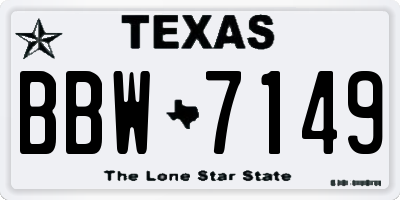 TX license plate BBW7149
