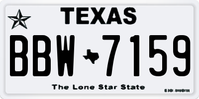 TX license plate BBW7159
