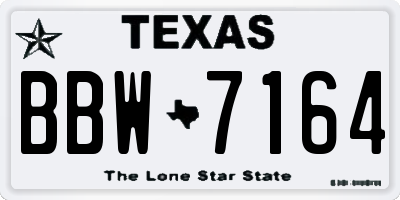 TX license plate BBW7164
