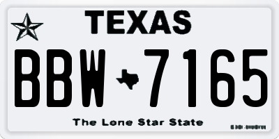TX license plate BBW7165