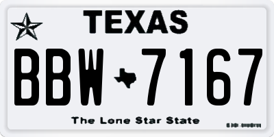 TX license plate BBW7167