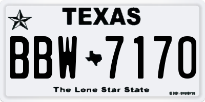 TX license plate BBW7170