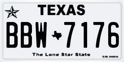 TX license plate BBW7176