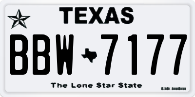 TX license plate BBW7177