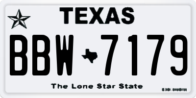 TX license plate BBW7179