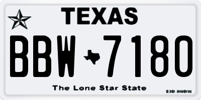 TX license plate BBW7180