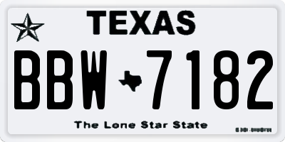 TX license plate BBW7182