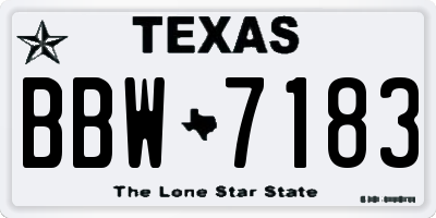 TX license plate BBW7183