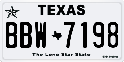 TX license plate BBW7198
