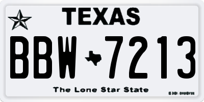 TX license plate BBW7213