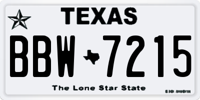 TX license plate BBW7215