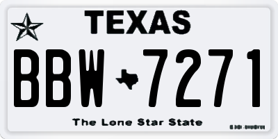 TX license plate BBW7271