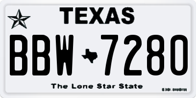 TX license plate BBW7280