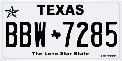 TX license plate BBW7285