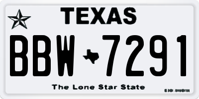 TX license plate BBW7291