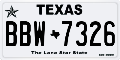 TX license plate BBW7326