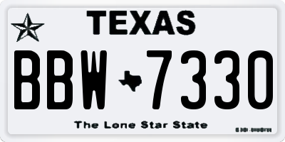 TX license plate BBW7330