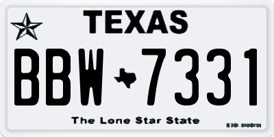 TX license plate BBW7331
