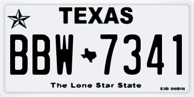 TX license plate BBW7341